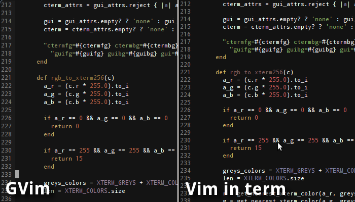 Twilight theme in Vim